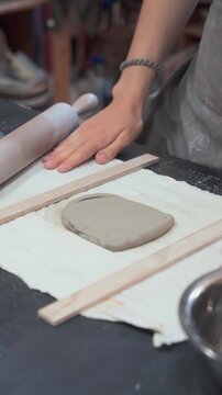 Close-Up of Ceramic Making with Clay