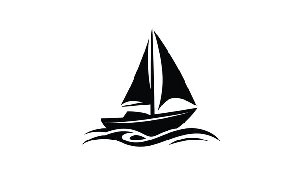 Catamaran sailboat silhouette, twin hull sailing boat, black nautical vessel, marine transport symbol, ocean adventure, editable vector, isolated on transparent background.