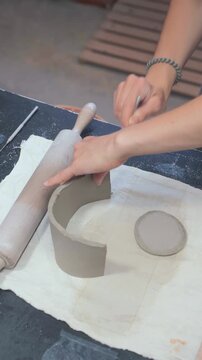 Close-up of Ceramic Making Process