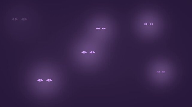 Halloween background of glowing eyes blinking in the dark, seamless loop in soft lavender