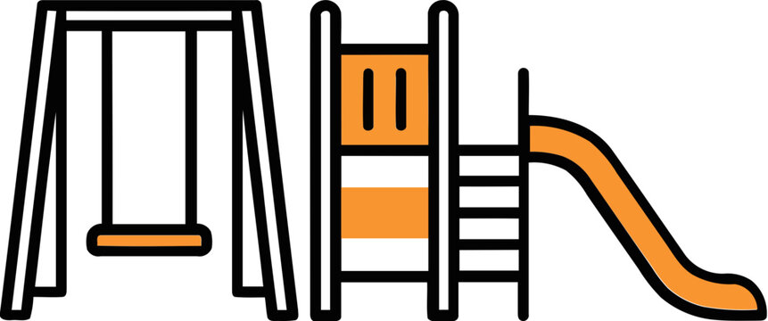 playground equipment with slide and swings
