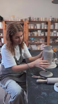 Ceramic Artist Shaping a Pot