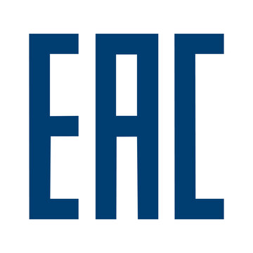 EAC marking. EAC sign. Products of compliance with technical regulations of the Eurasian Economic Union. Warning symbol. Marking on packaging.