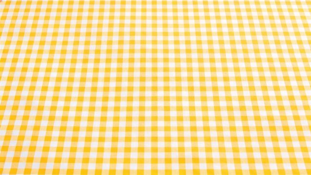Yellow gingham check cotton