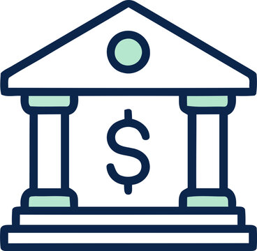 bank building icon with dollar sign