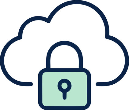 cloud security icon with padlock