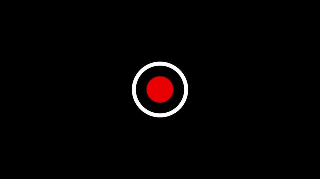 Animated of white circle and red dot looped animation with radio wave sing. Abstract green pulsing circle and dot effect.with alpha channel.