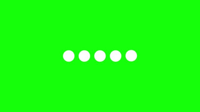 Typing loading dots, Minimal typing loading dots animation on green background. symbolizing message sending, chat response, waiting indicator, and online communication status.