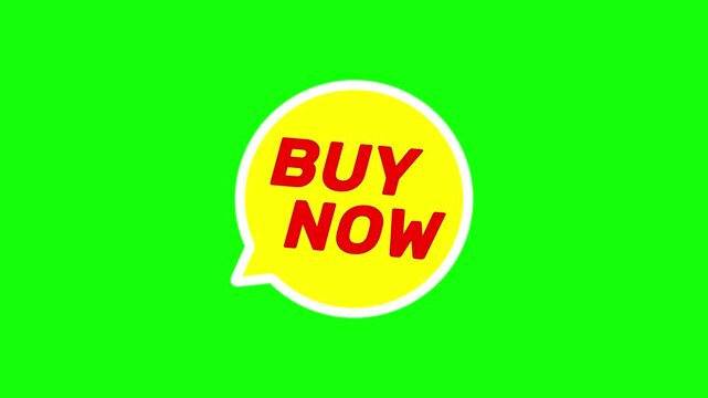 Animated "BUY NOW" Red Speech Bubble Icon &ndash; E-commerce Sale and Shopping Promotion Motion Graphic