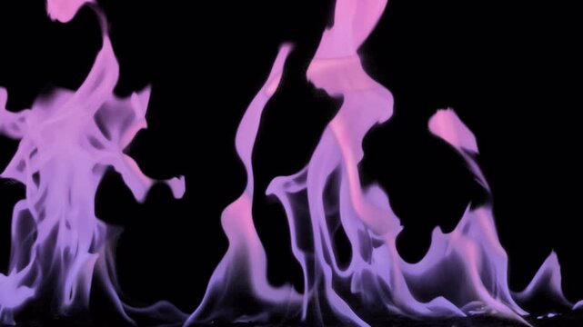 Purple Fire Overlay with Alpha Channel for Cinematic Visual Effects and Video Editing