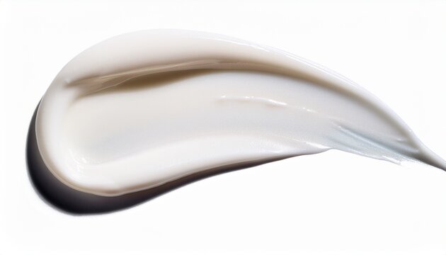 white smear of cosmetic cream isolated on white background foundation texture