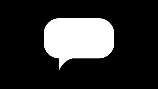 Online bubble chat messages Black Screen chroma key, pop up chat box, Text box, 3d Animation Speech Bubble Alpha channel. message box cartoon animated icon.