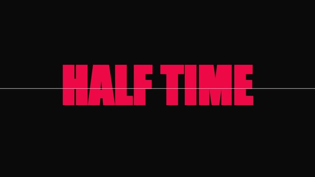 Half time dynamic kinetic typography motion title for sports broadcast and event intro animation 4k motion sports broadcast