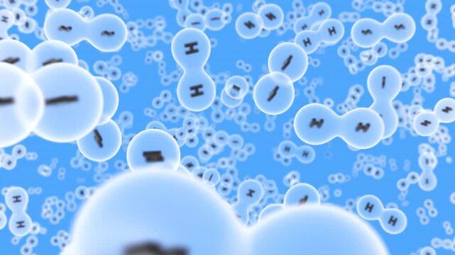 Flight Through Hydrogen Molecules Loop in Futuristic Scientific Environment