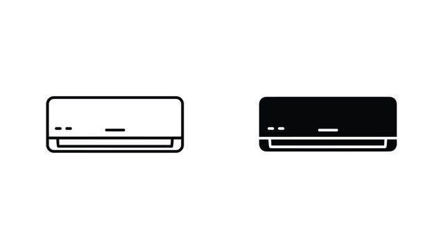 Modern wall mounted air conditioning unit in minimalist flat vector design style