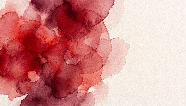 Crimson Watercolor Abstract Background with Rich Pigment Texture