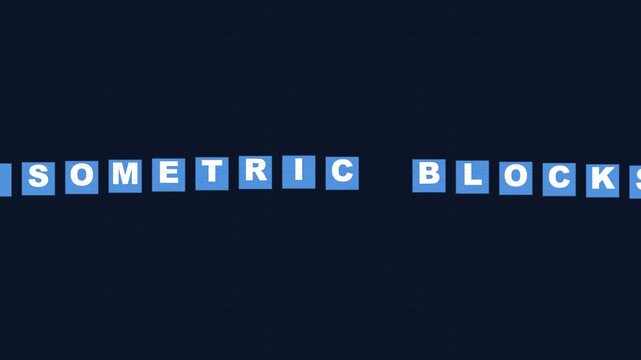Isometric blocks typography animation: dynamic 3 d text motion for modern digital and tech presentations 4k