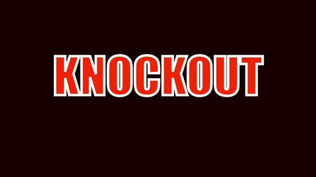 Knockout text animation: bold red typography motion for sports, competition, and gaming 4k motion sports