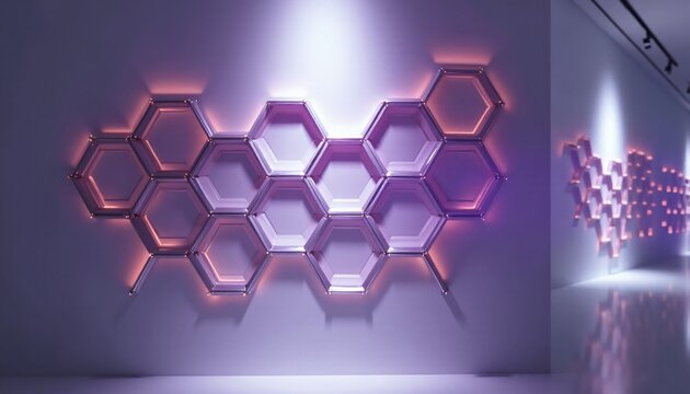Modern Art: Abstract Wall Hexagon Decoration (Beehive)