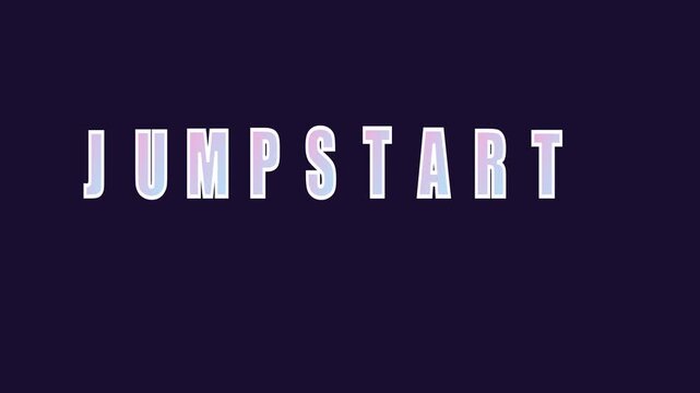 Jumpstart animated text title for business growth and motivational presentations animation 4k success
