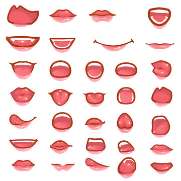 Cartoon Mouth Expressions Vector Collection