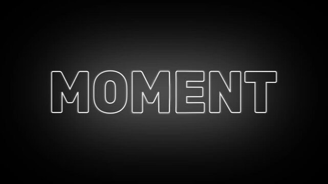 Text animation title MOMENT transparent background Motion graphic 4k animation video.