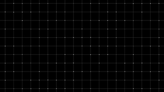 Intersecting white lines on black animated background forming moving grid and digital graph display, Animated Black Background with White Grid Lines and Intersecting Lines graph.4k animation video.