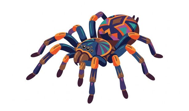 Untitled design - Tarantula Vector Illustration ? Colorful Cartoon Venomous Spider Isolated on White