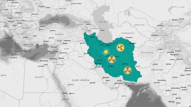 Iran Nuclear Facilities Map Animation &ndash; Strategic Energy Infrastructure Visualization