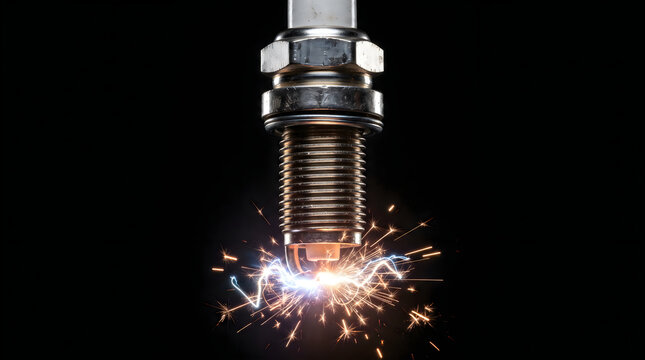 Automotive spark plug firing with electric arc and sparks