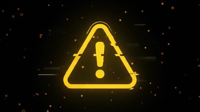 Yellow caution warning sign with exclamation point