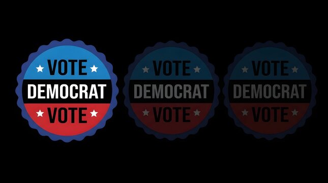 Democrat party voting badge design