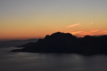 Obraz premium The Esterel at sunset, taken from a small airplane