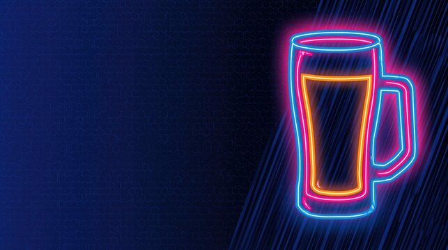 Design Template of Glowing Beer Mug