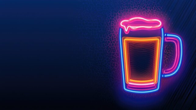 Design Template of Glowing Beer Mug