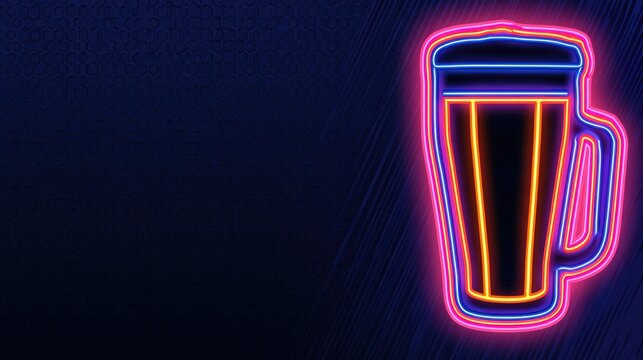 Design Template of Glowing Beer Mug