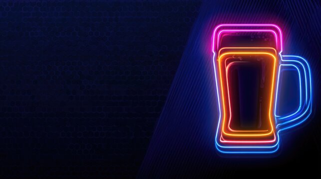 Design Template of Glowing Beer Mug