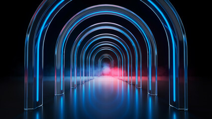 Fototapeta premium Realistic abstract tunnel with light end