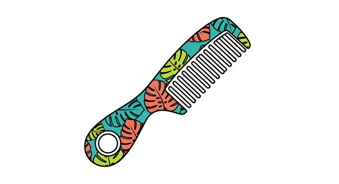 Colorful wide toothed plastic comb.