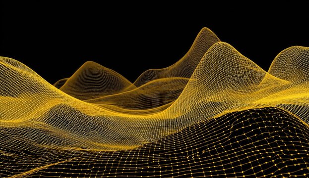 Abstract gold mesh landscape