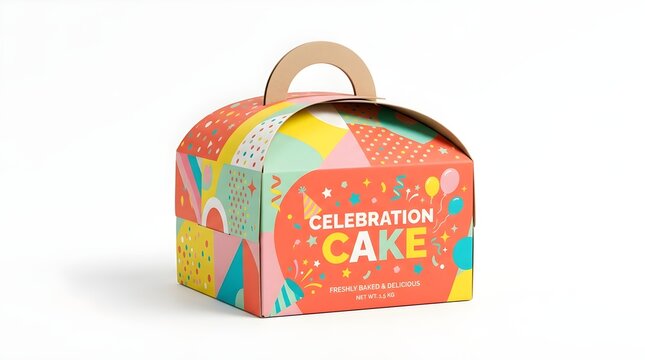 Premium Cake Box Packaging Mockup Collection on White Background for Bakery Branding