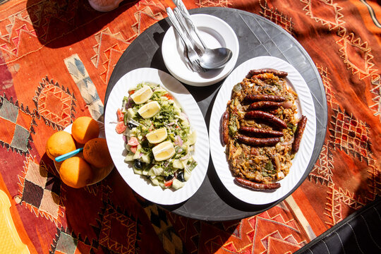 Traditional Algerian Meal Served in the Desert