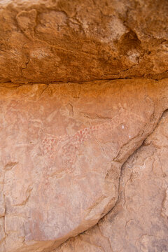 Faded Rock Art Panel in Tassili N'Ajjer