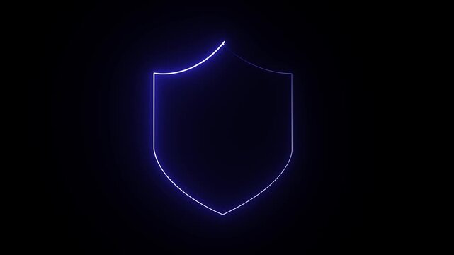 Shield icon security glowing  animation   background motion graphics