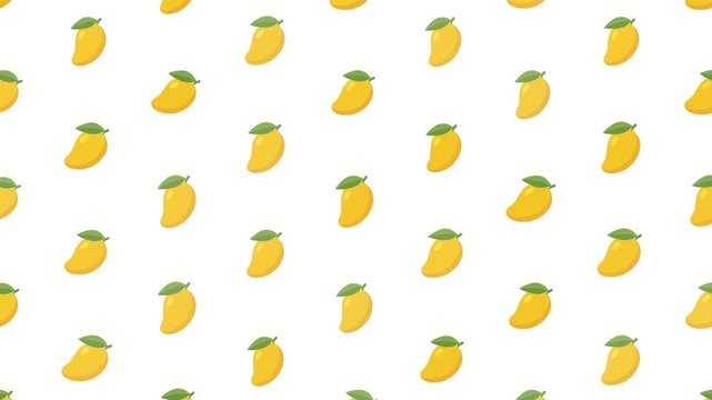 Vibrant tropical mango fruit pattern showcasing sweet summer harvest on a clean white background illustration