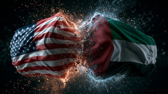 Cultural intersection of united states and sudan flags highlighting global tensions and unity