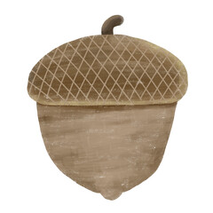 Hand Drawn Dry Acorn Isolated Perfect for Fall Seasonal Element Clipart © Vhy_Phit