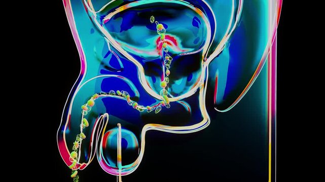 Prostate Anatomy with Bacterial Infection Medical Animation of Bacterial Prostatitis