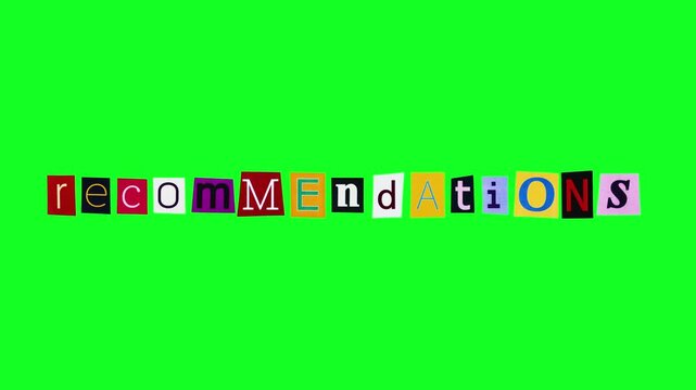 recommendations letters, Colorful Typography Stimulates Audience Engagement And Subscription Increases, Vivid Mosaic Characters Inspire Creators To Grow Channels Through Visual Prompts And Suggestions