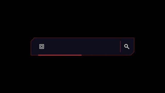 Futuristic Cyberpunk Style Search Bar Interface Animation.